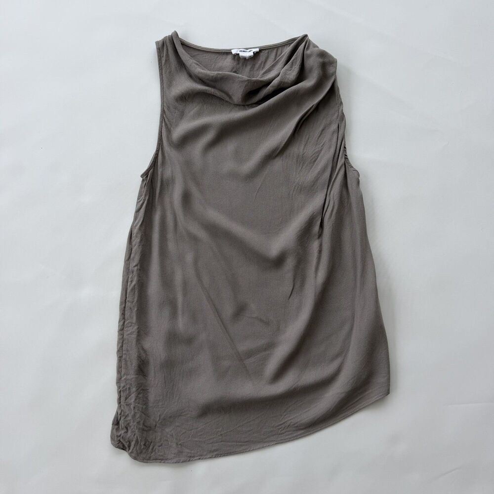 Women’s Helmut Lang Draped Asymmetrical Sleeveless Top Small Viscose Wool Blend